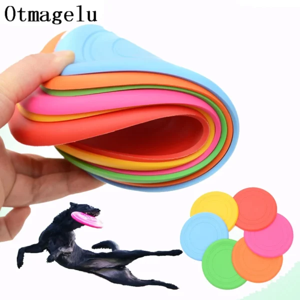 Funny Silicone Flying Saucer Dog Cat Toy Dog Game Flying Discs Resistant Chew Puppy Training Interactive Pet Supplies
